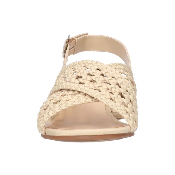 BELLA VITA Womens Beige Woven Zahara Square Toe Block Heel Slingback Sandal 8 M - Picture 3 of 4